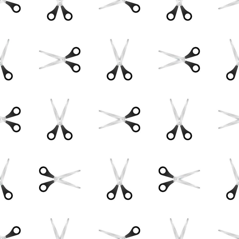 Sketch scissors pattern for print design on white background. professional hairdresser. Vector illustration