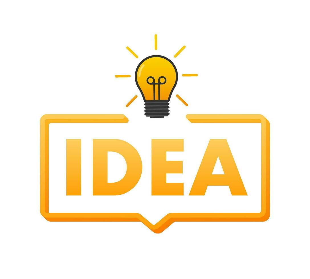 Flat idea for concept design. Lightbulb icon. Idea, solution, business, strategy concept. Vector stock illustration.