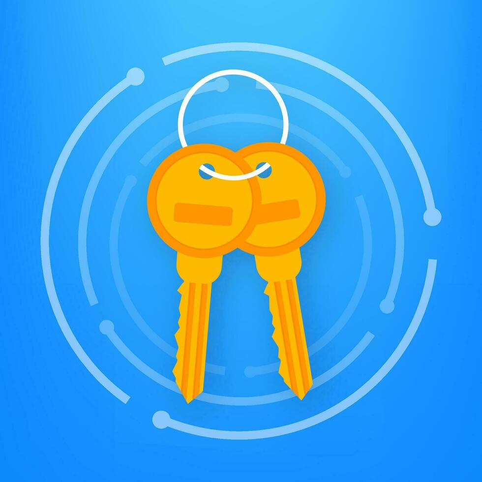 Bunch of Keys Icon on white background. Vector illustration