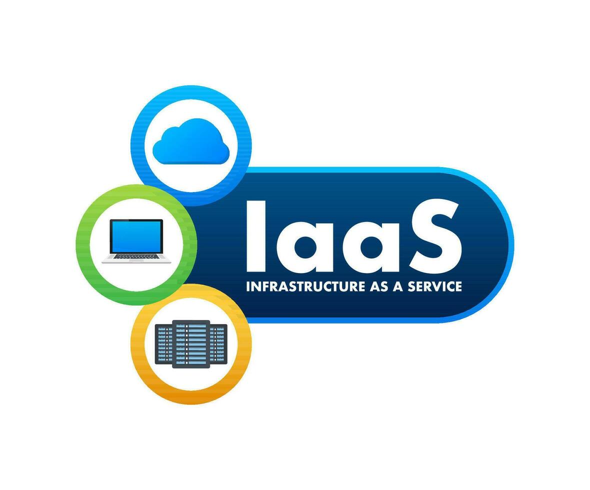 iaas infraestructura como un servicio. nube tecnología. nube almacenamiento icono. vector ilustración