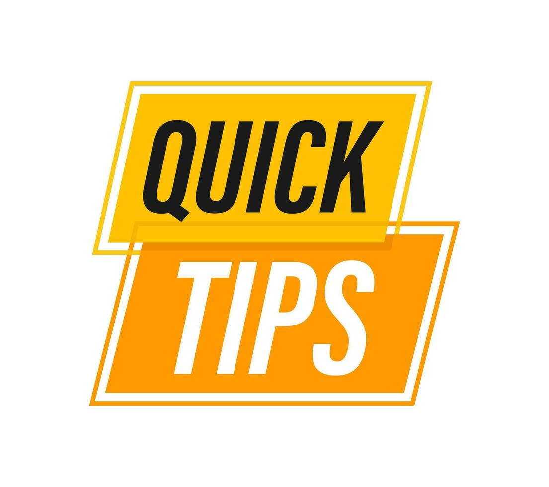 Quick tips icon badge. Ready for use in web or print design. Vector stock illustration