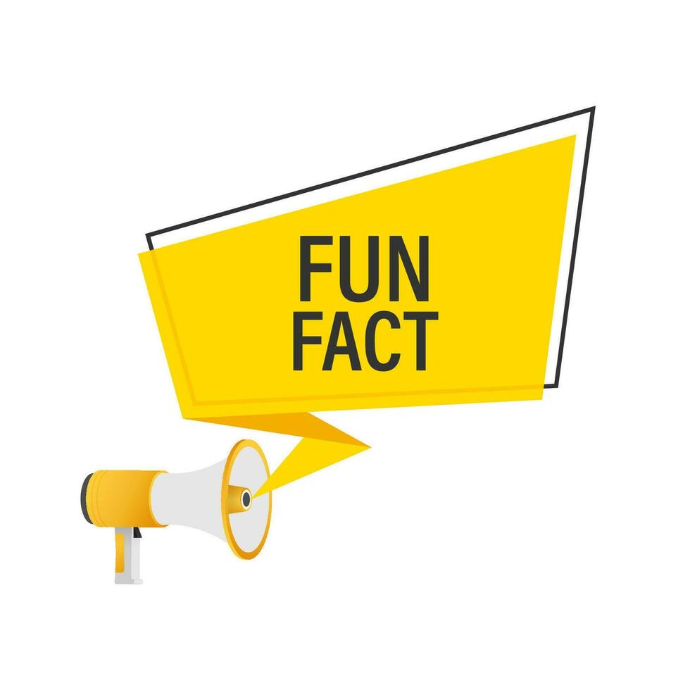 Hand holding megaphone   Fun fact. Vector stock illustration