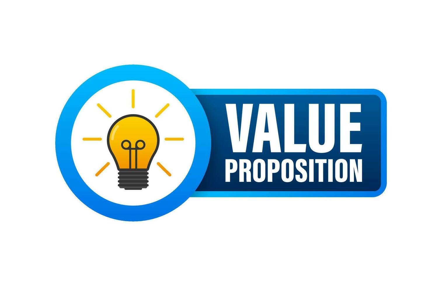 Value Proposition label, icon. Customer concept. Vector stock illustration