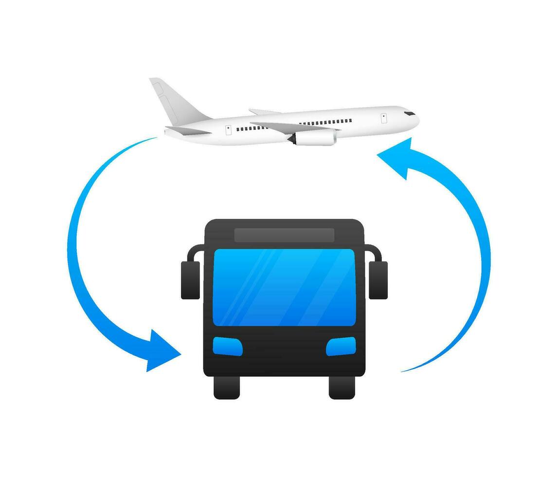 Transport from and to airport vector. Isolated vector illustration.