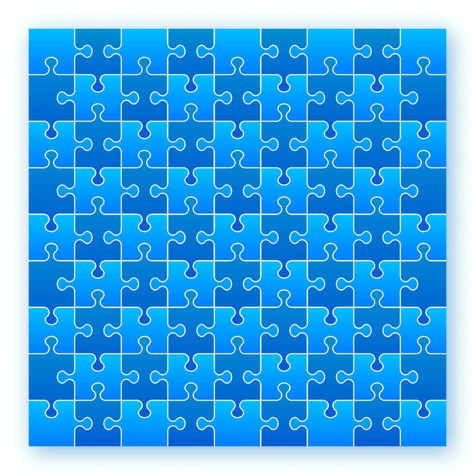 Jigsaw puzzle blank template or cutting guidelines. Vector illustration.