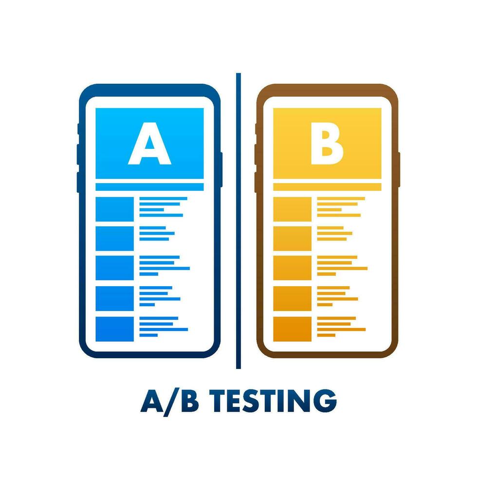 AB testing, split test. Bug Fixing, User Feedback. Homepage landing page template. Vector stock illustration