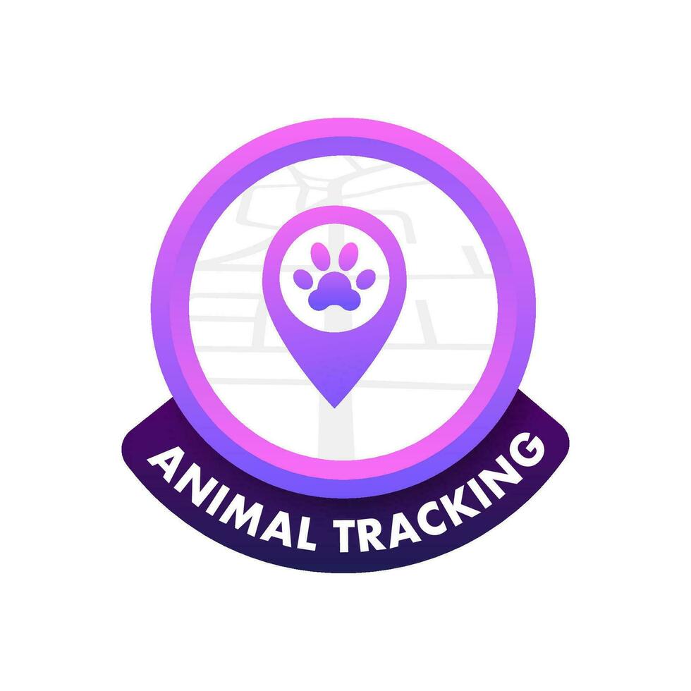 Animal tracking location pin, great design for any purposes. Animal print. vector