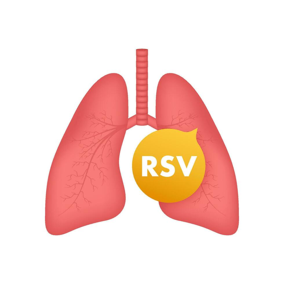 rsv respiratorio sincitial virus y pulmón icono. vector ilustración.