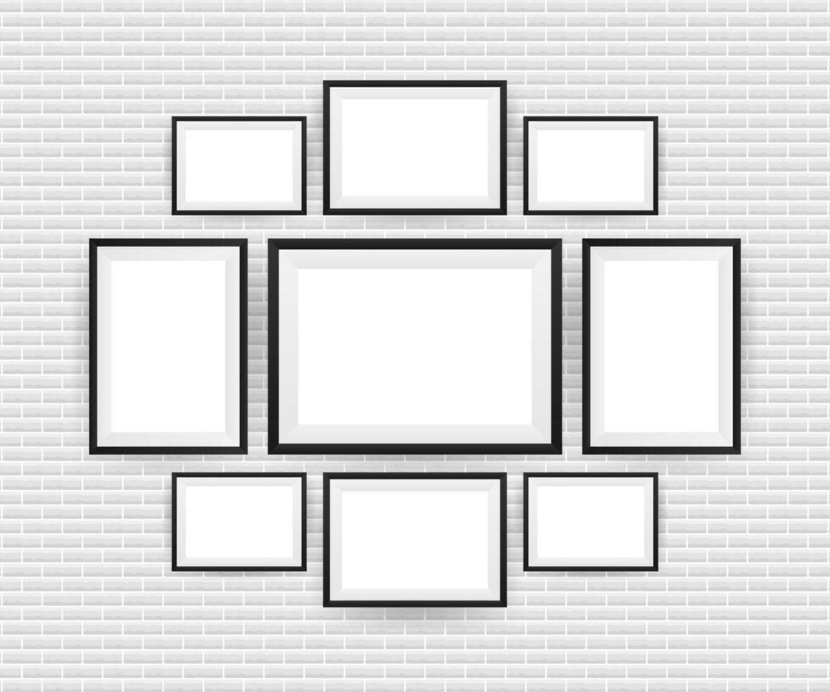Black Picture Frame Isolated Background. Vector illustration.