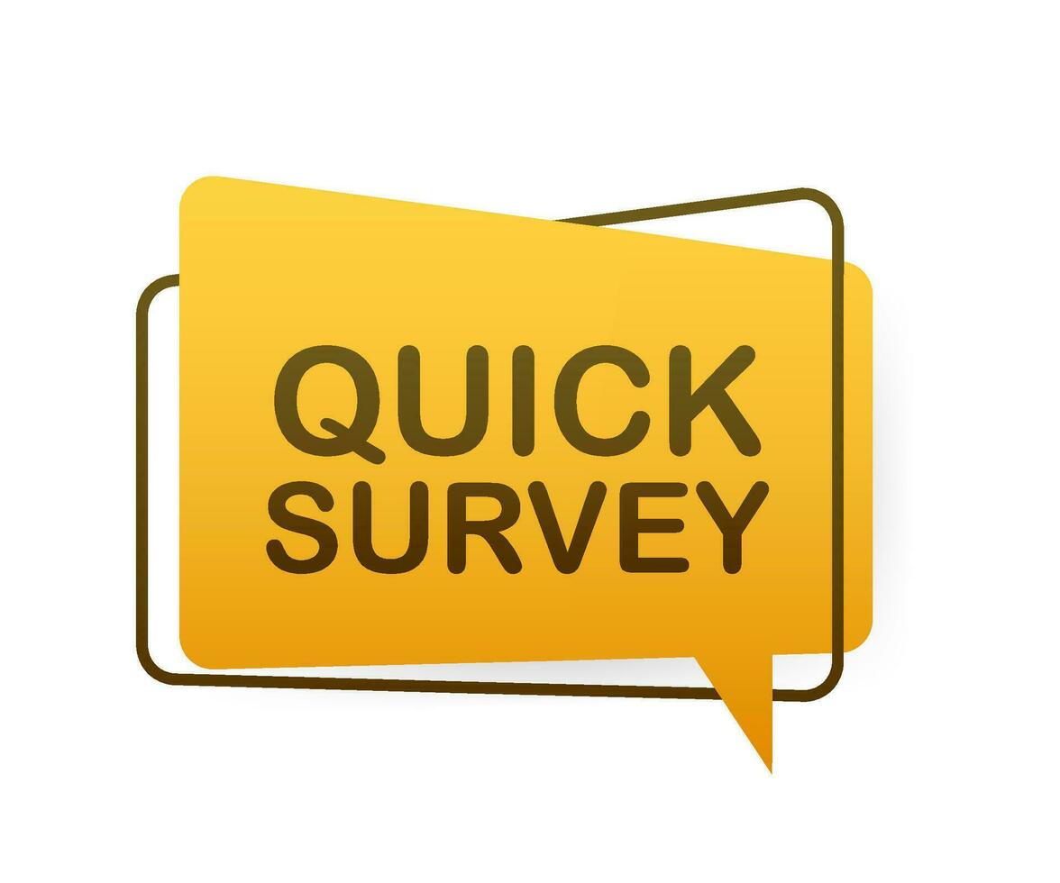 Megaphone label with quick survey. Megaphone banner. vector