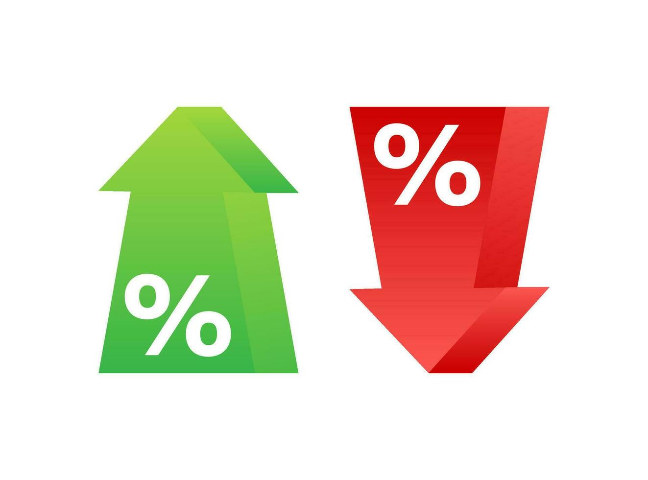 Percentage with arrow up and down. Banking, credit, interest rate. Vector stock illustration