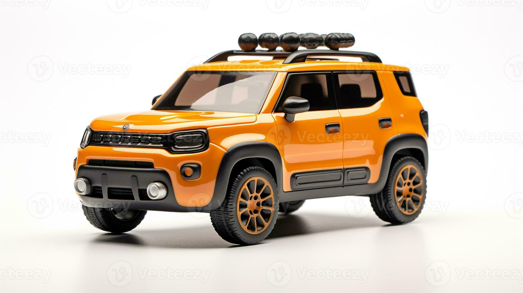 Displaying a 3D miniature SUV - Sports Utility Vehicle. Generative AI photo