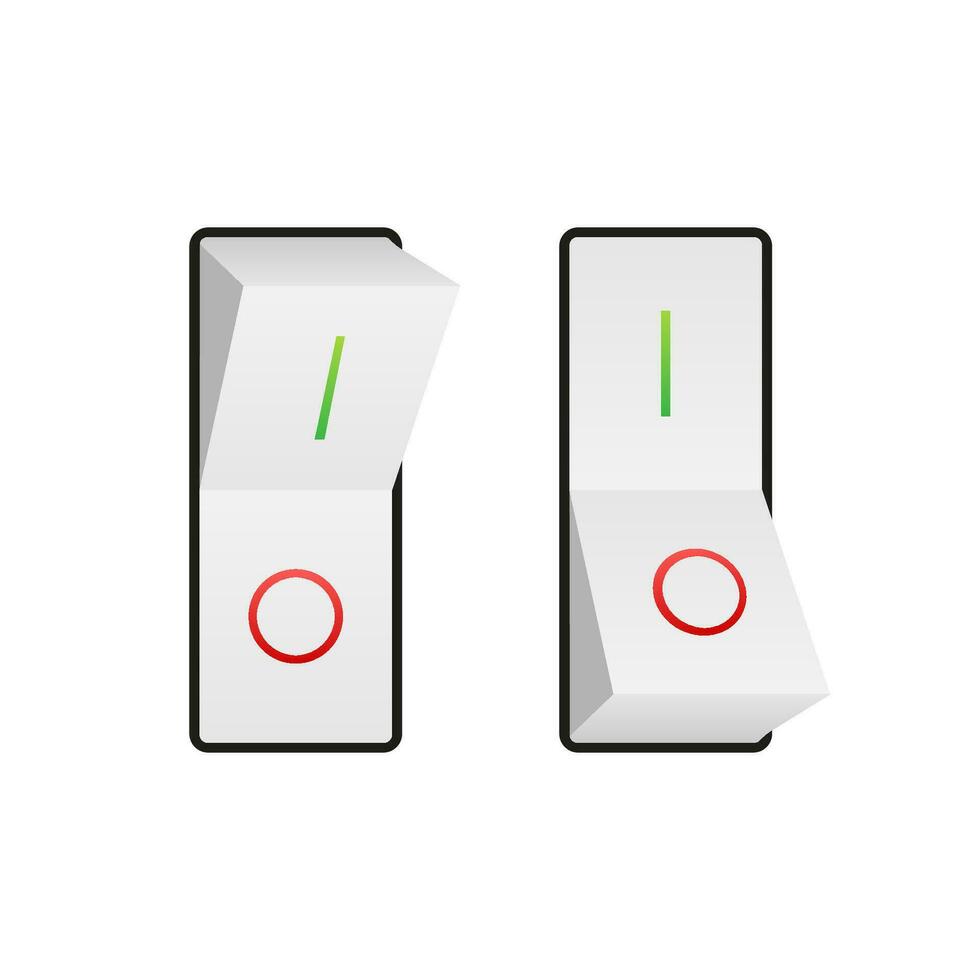 Flat icon On and Off Toggle switch button vector format. Vector stock illustration