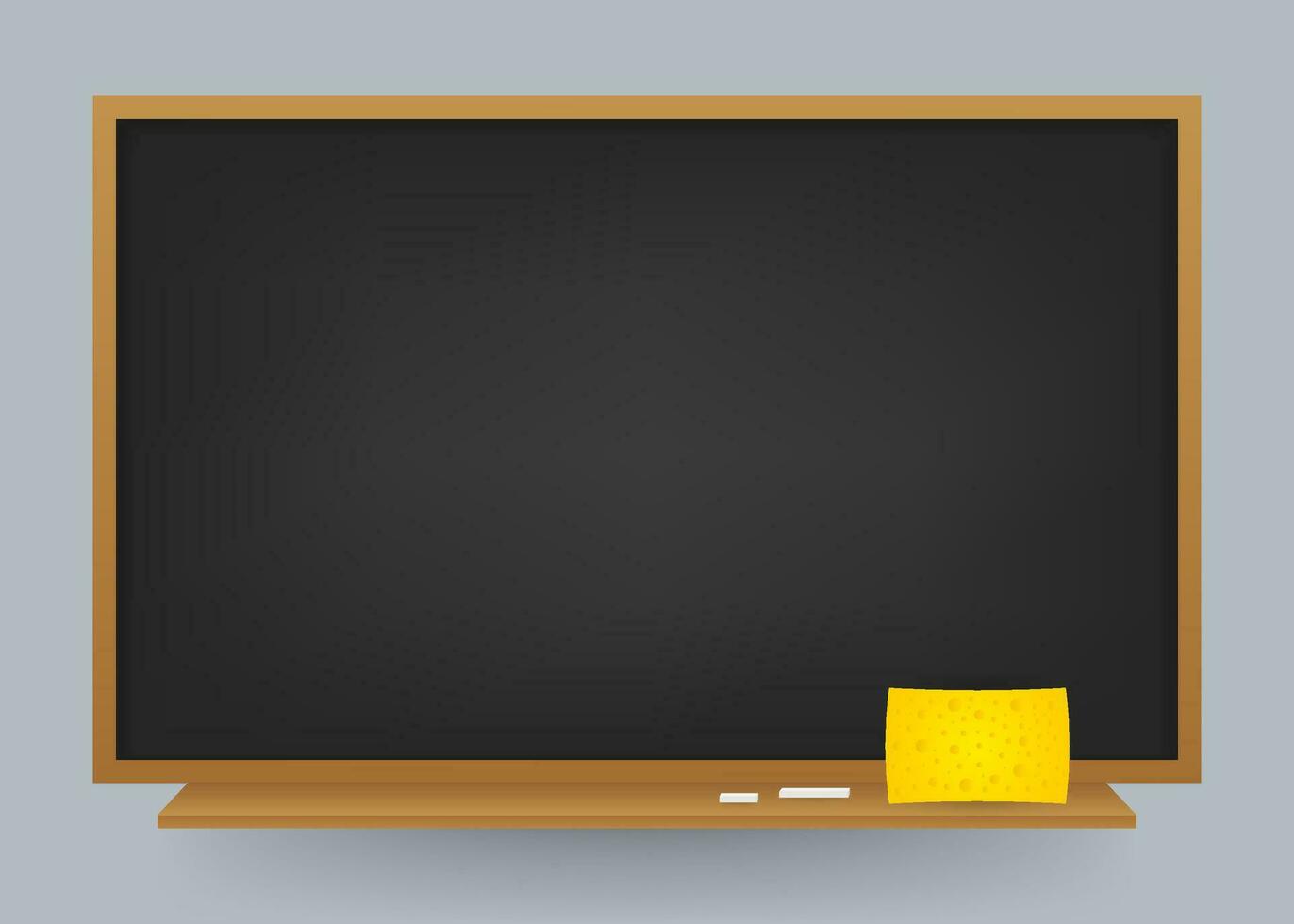 Empty Black school chalkboard background. Template for your design. Vector stock illustartion