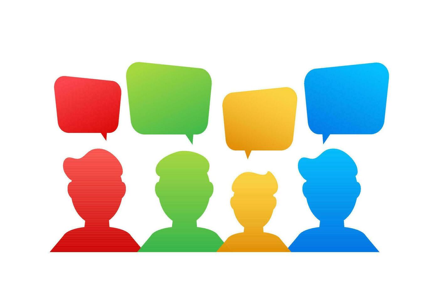 People Communicate, Ask Questions, Searching Solution. Dialog, chat speech bubble. Vector stock illustration