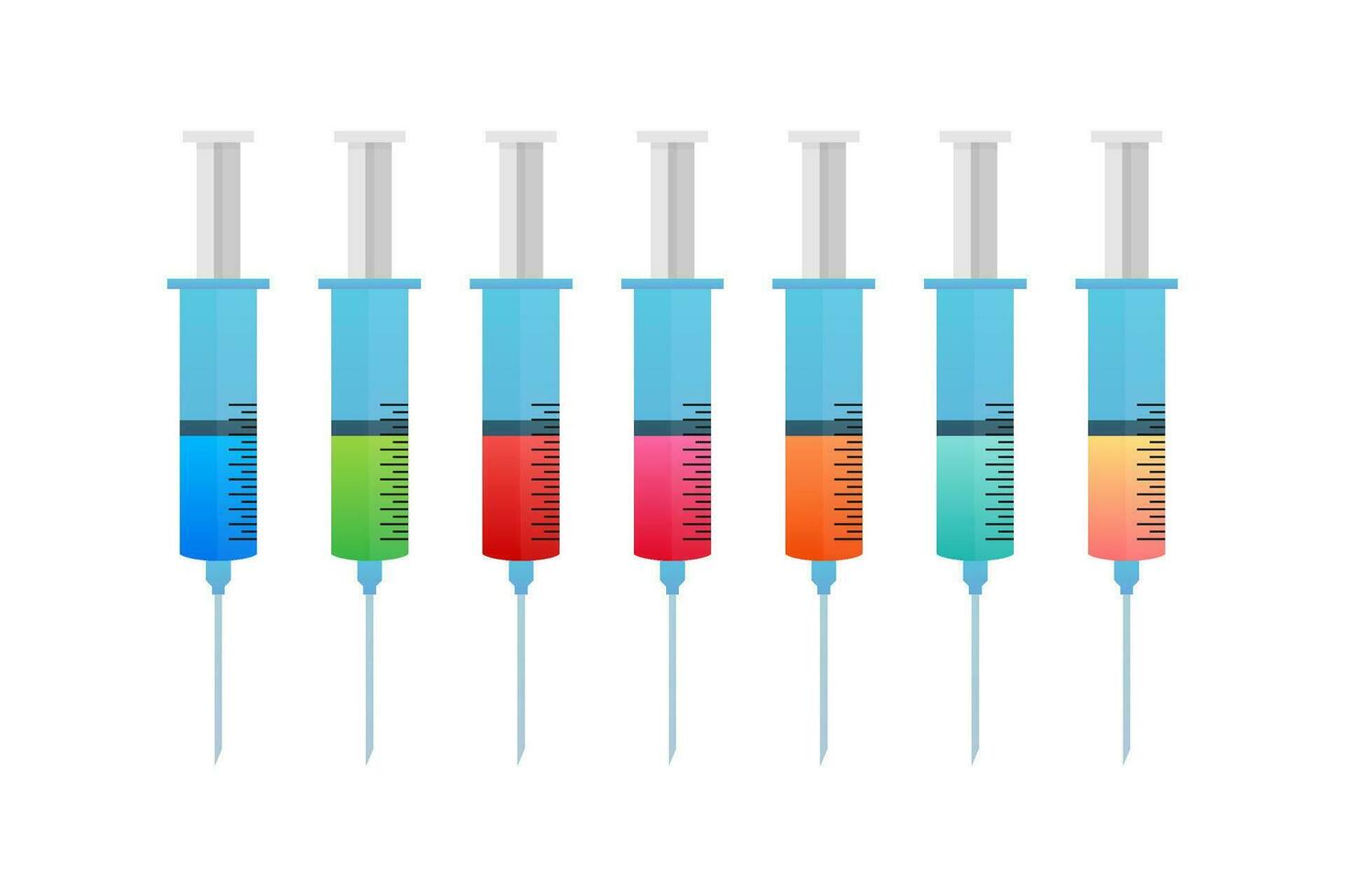 Medical syringe pattern. The injection syringe. Vector stock illustration