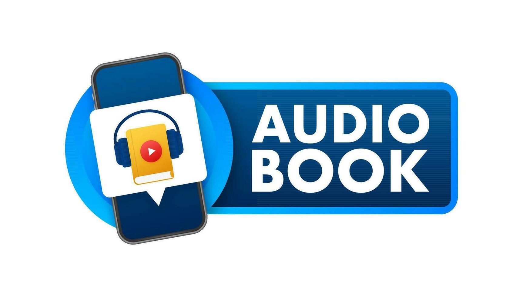 Concept audio book for web page, banner, social media. Vector illustration