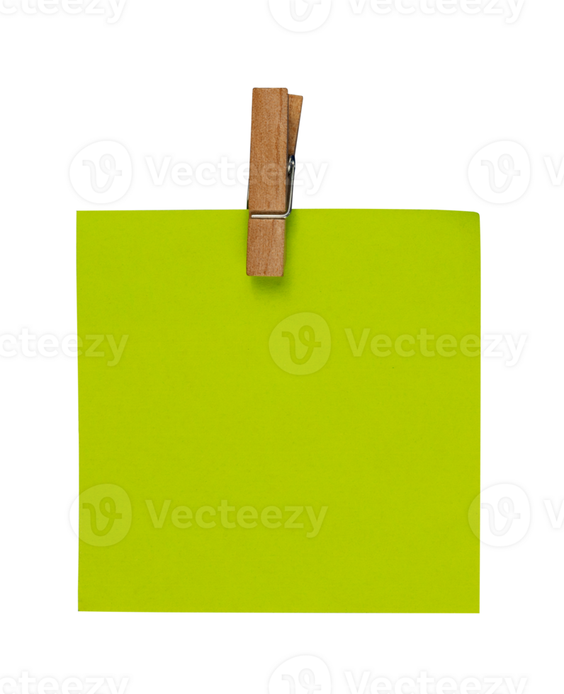 groen papier met houten paperclip png