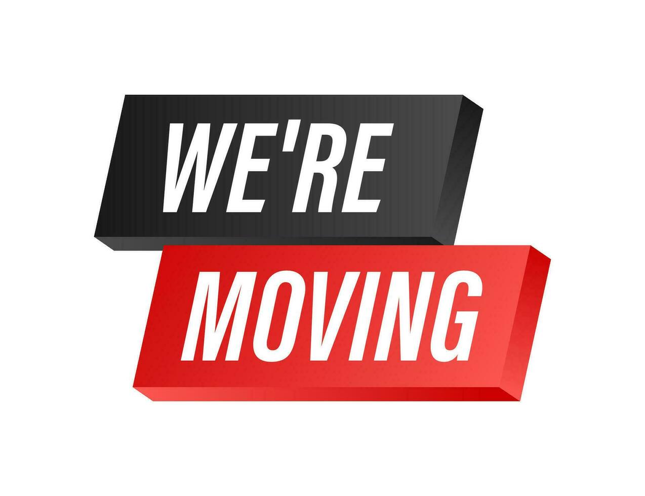 We're moving icon badge. Ready for use in web or print design. Vector stock illustration