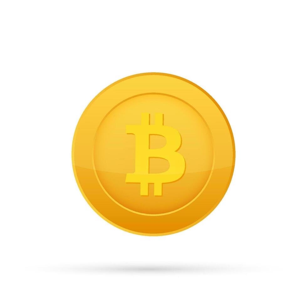 Bitcoin flat icon. Crypto currency bit coin. Cryptocurrency emblem. Vector illustration.