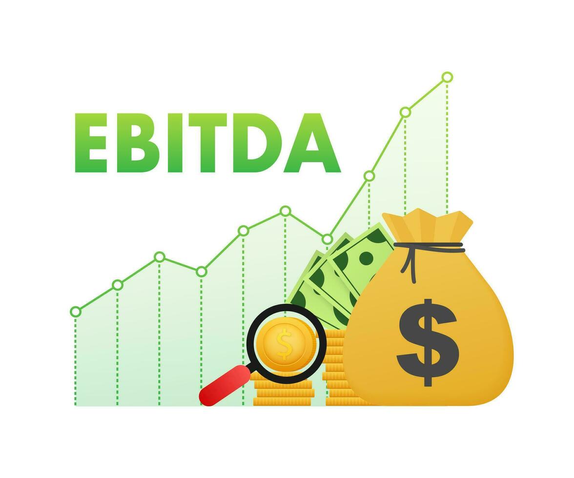 EBITDA   Earnings Before Interest Taxes Depreciation and Amortization icon. Vector stock illustration