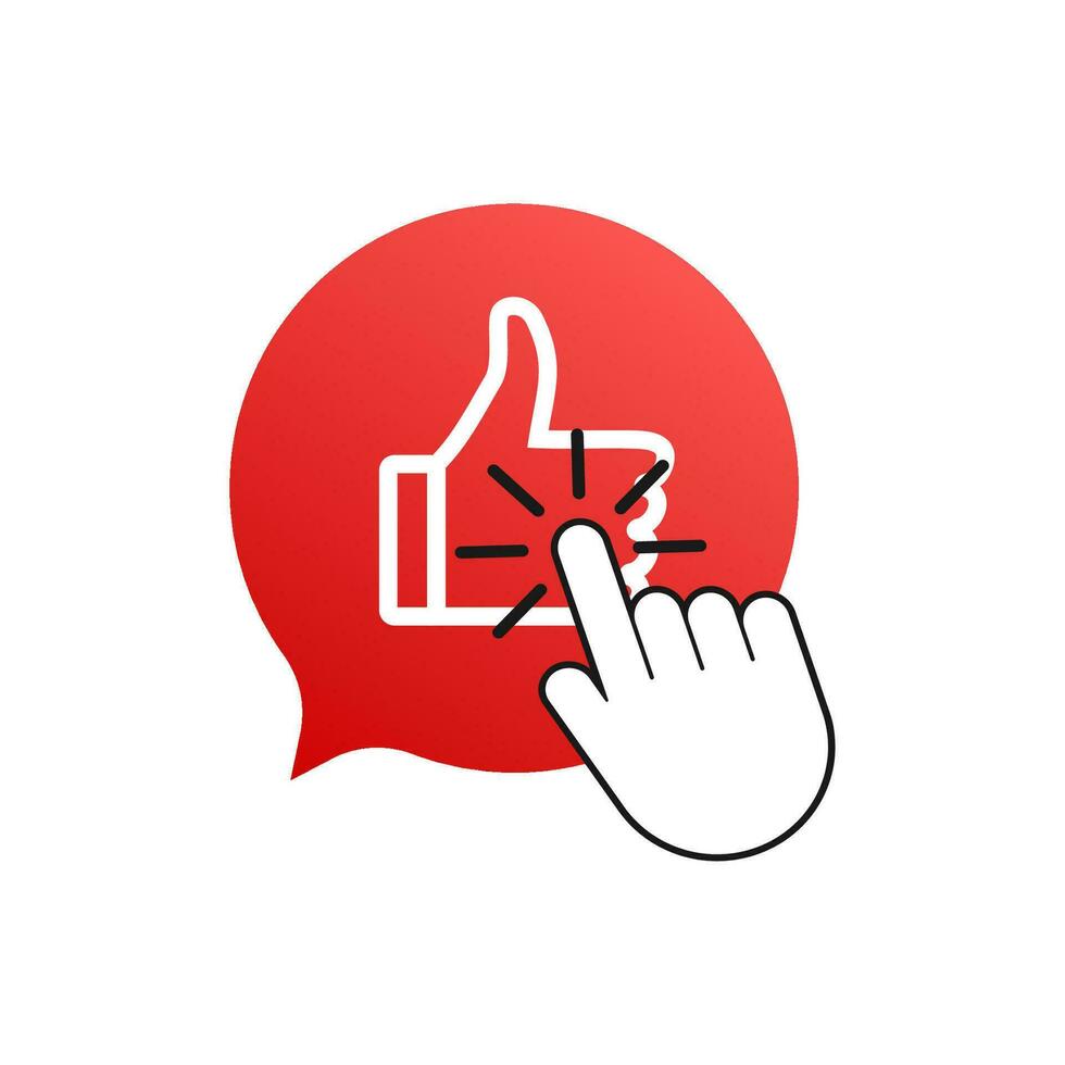 Like. Thumb up symbol, finger up. Vector stock illustration.