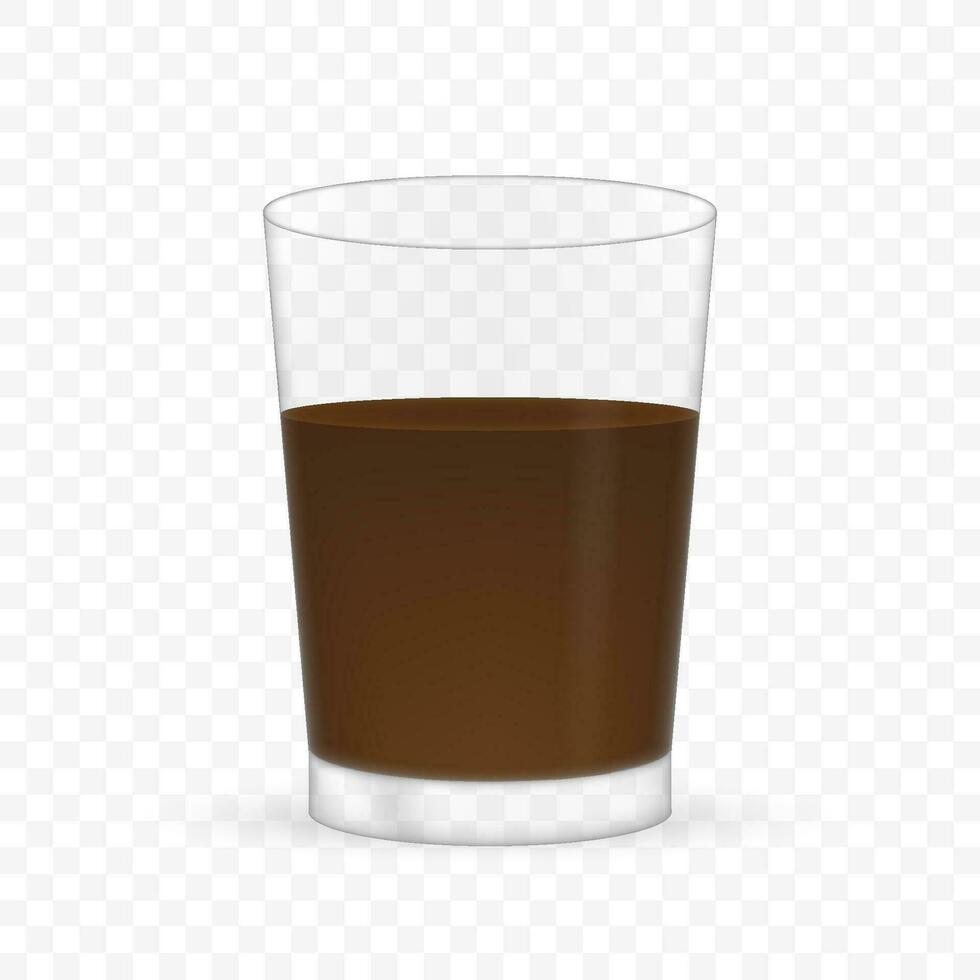 Empty realistic transparent glass for coffee. Vector stock illustration