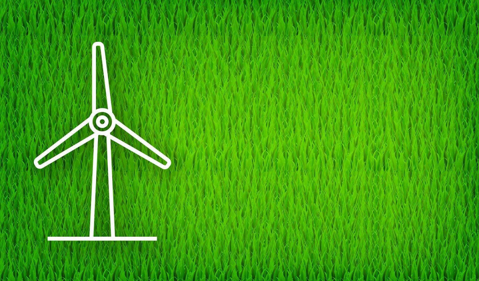 Windmill icon on green background. Solar power. Save planet. Motion graphics vector