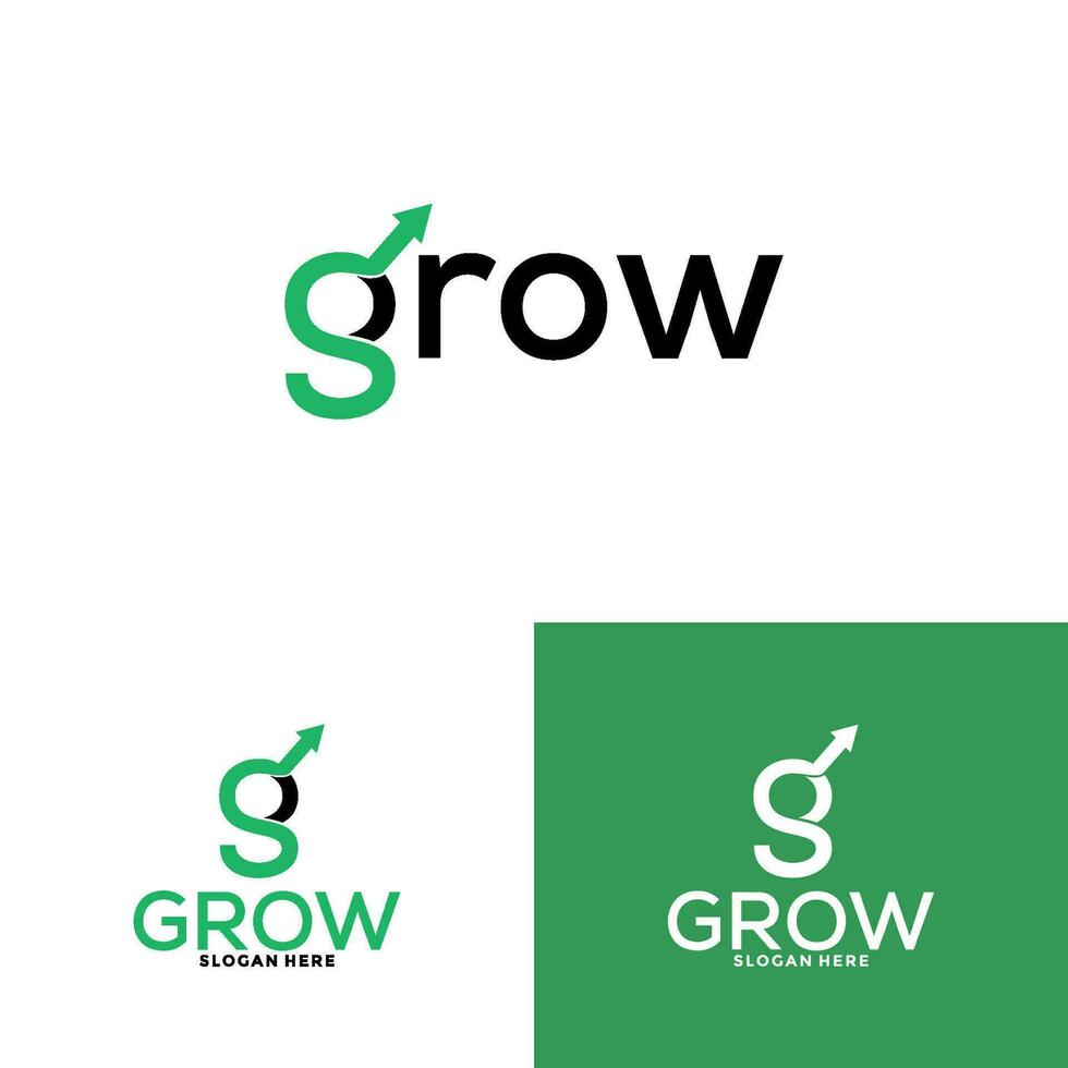 Modern grow logo design template. Abstract arrow shapes logo design in letter G graphic vector illustration. Symbol, icon, creative