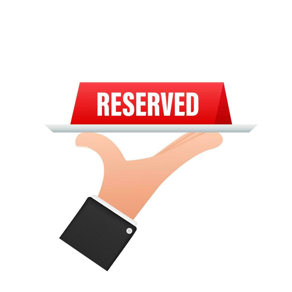 Reserved, great design for any purposes. Vector flat illustration. Sale vector illustration