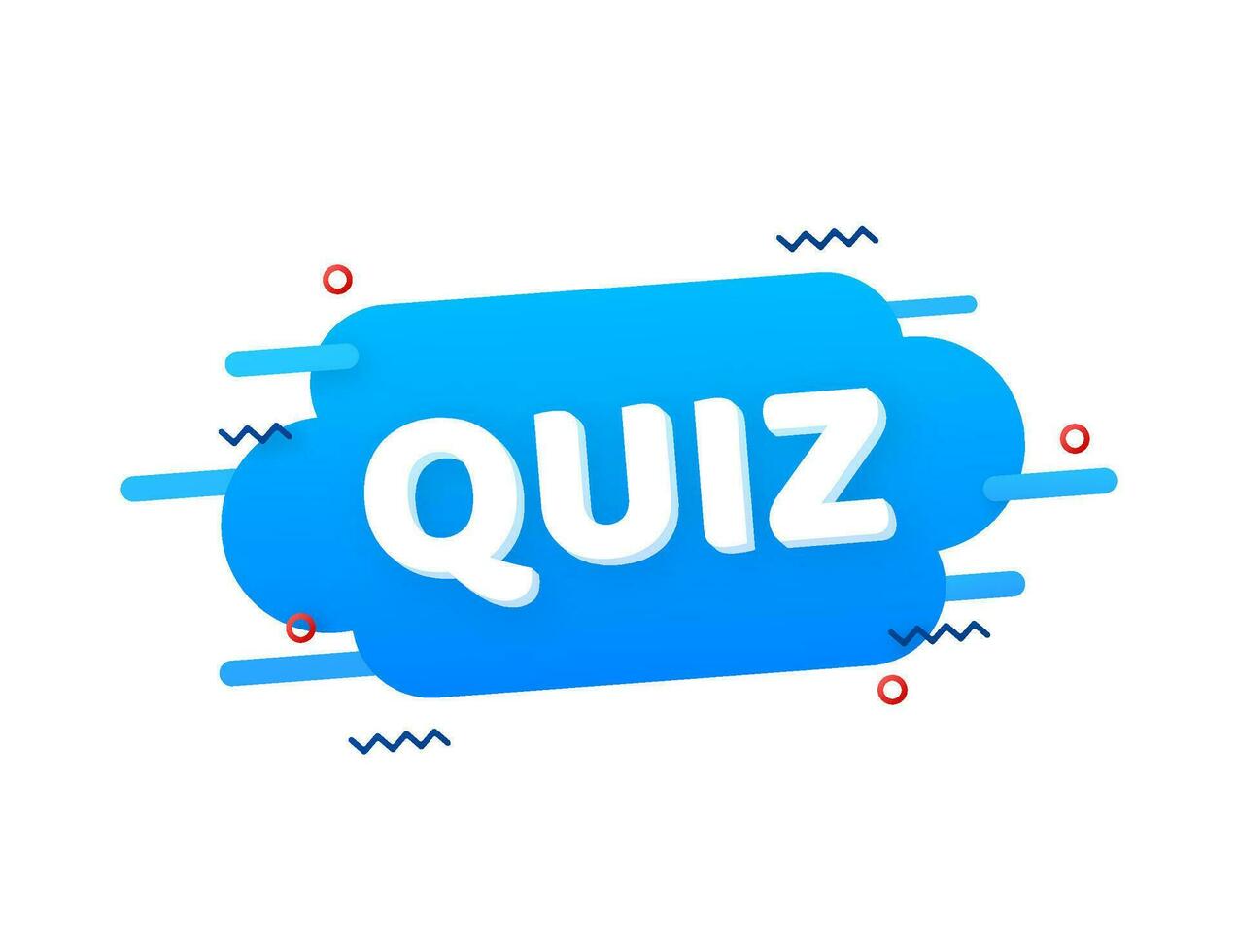 Quiz logo with clock, concept of questionnaire show sing, quiz button, question competition. Vector stock illustration
