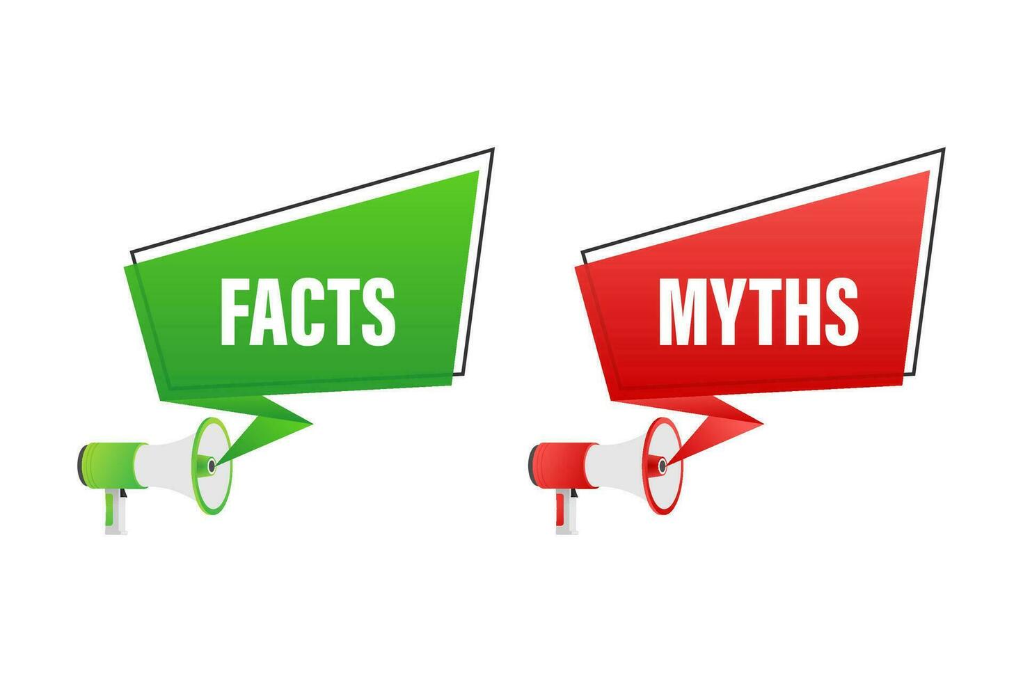 Myths facts. Facts, great design for any purposes. Vector stock illustration