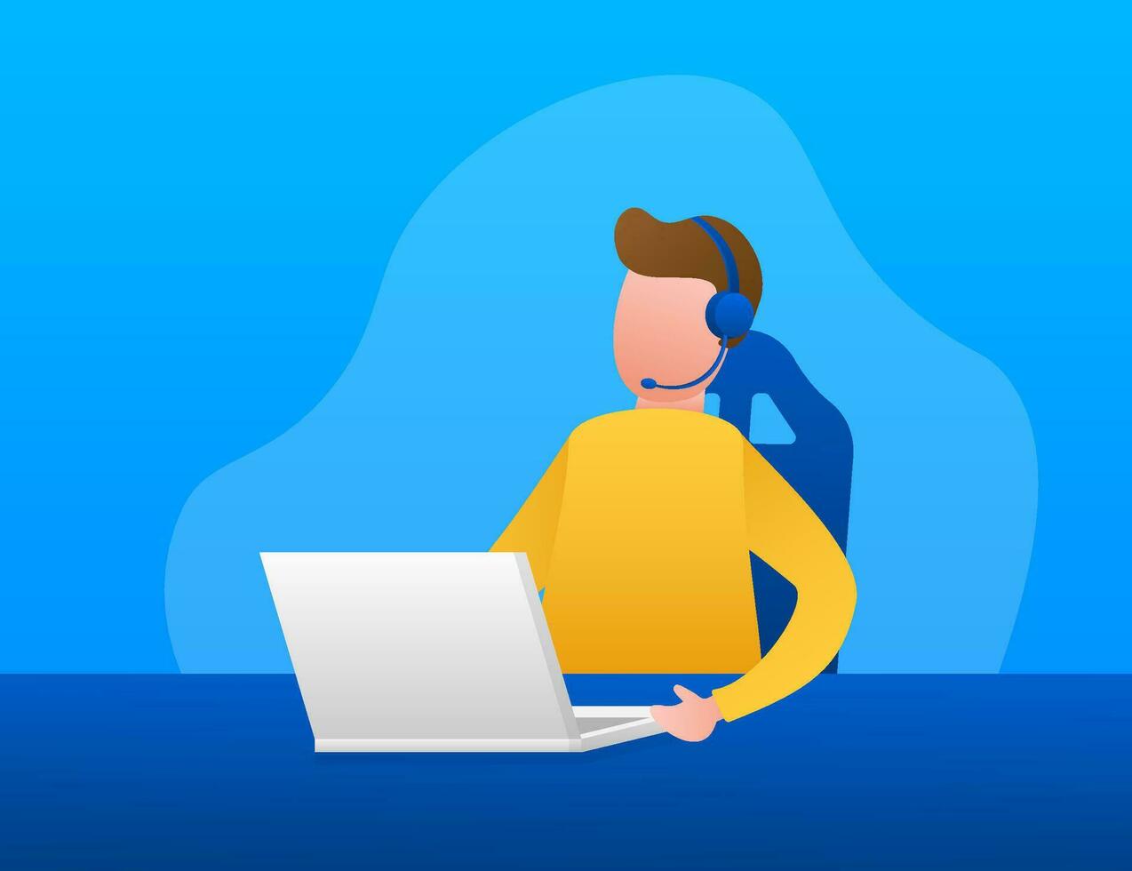 Customer service. Call center landing page. Online support center, assistance. Vector stock illustration