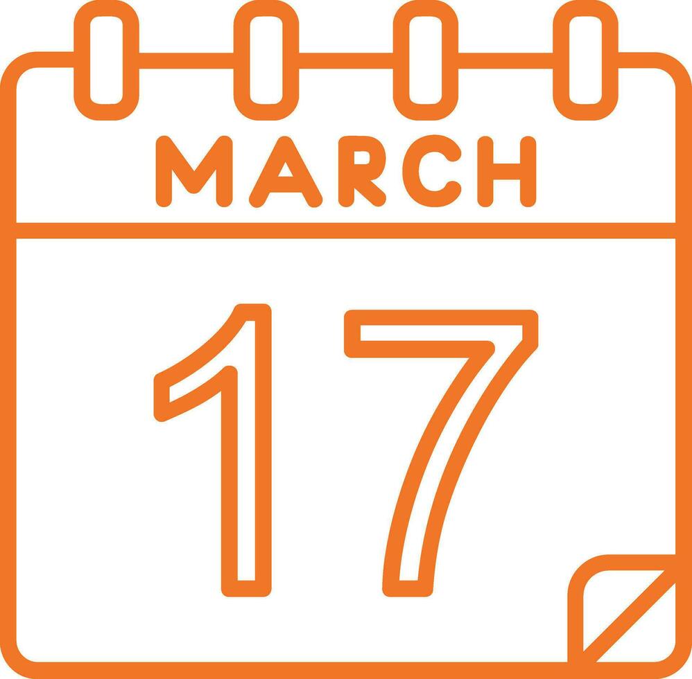 17 March Vector Icon