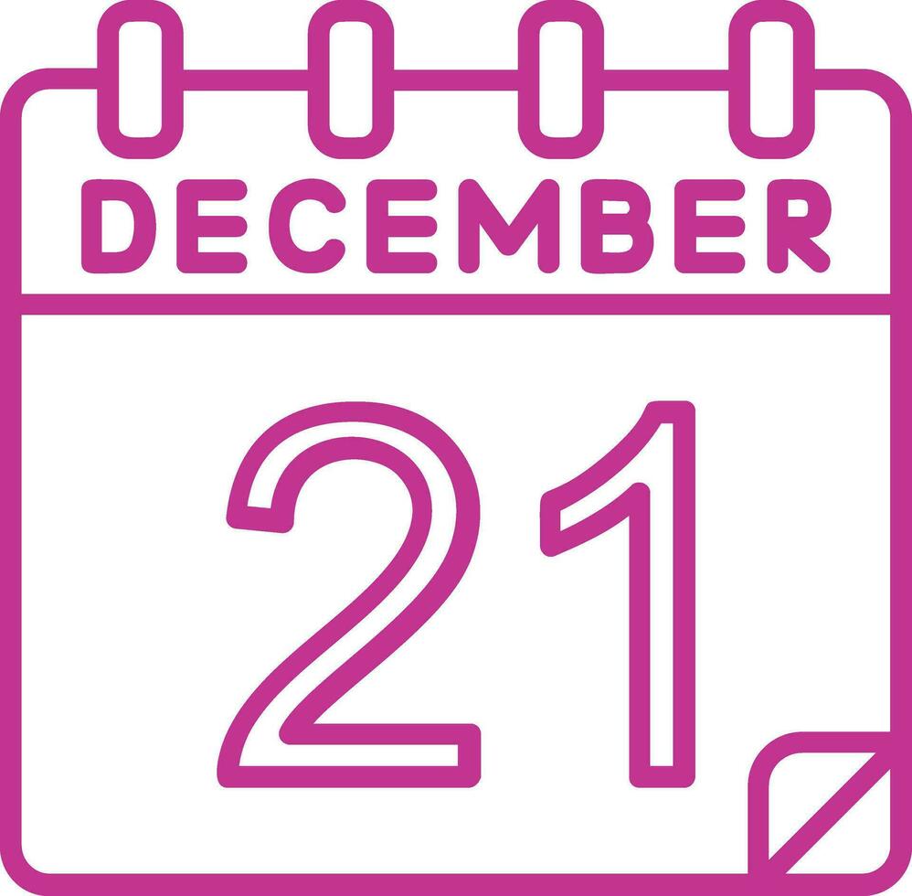 21 diciembre vector icono