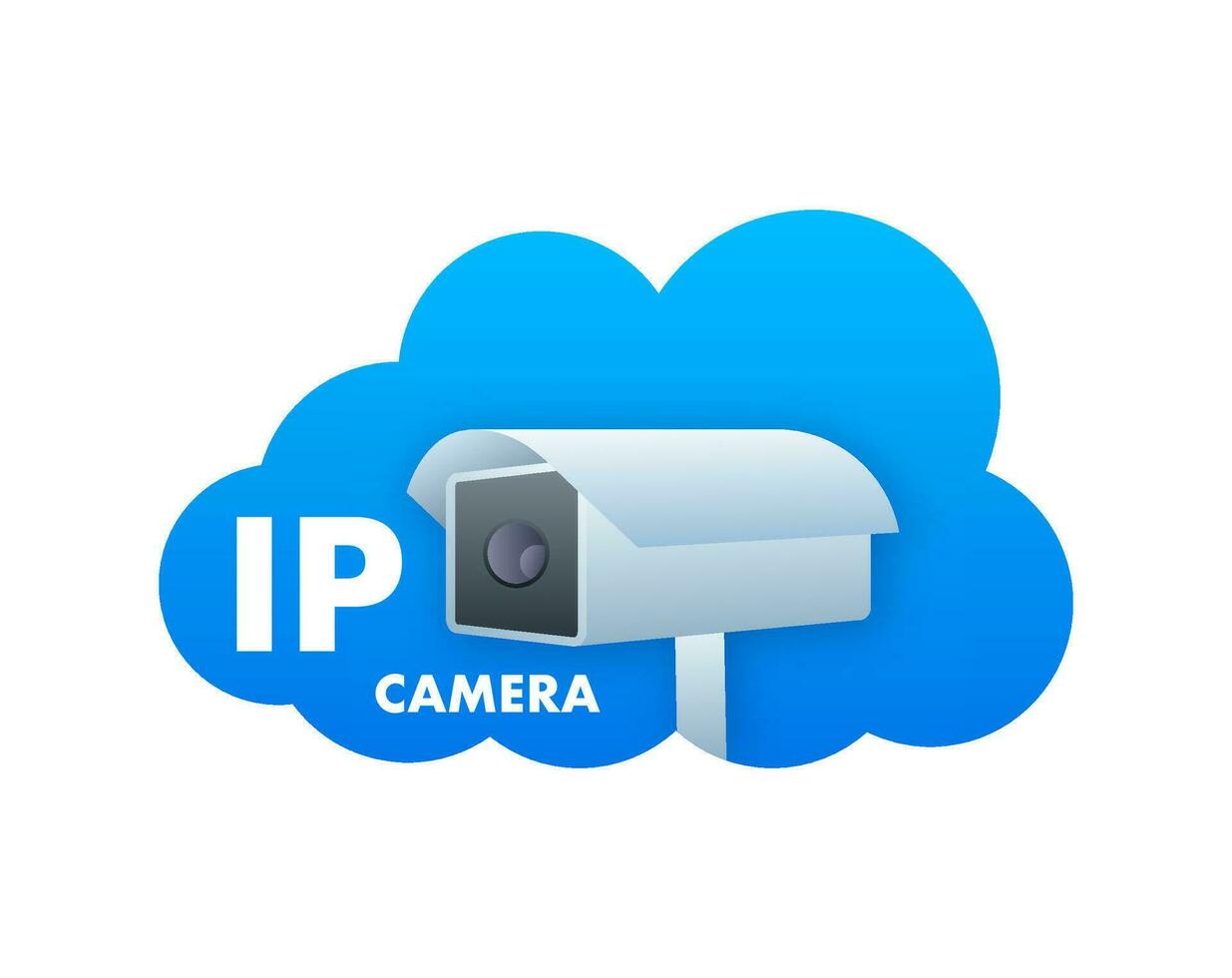 Ip camera in flat style. 3d vector icon. Online social network. Vector logo.