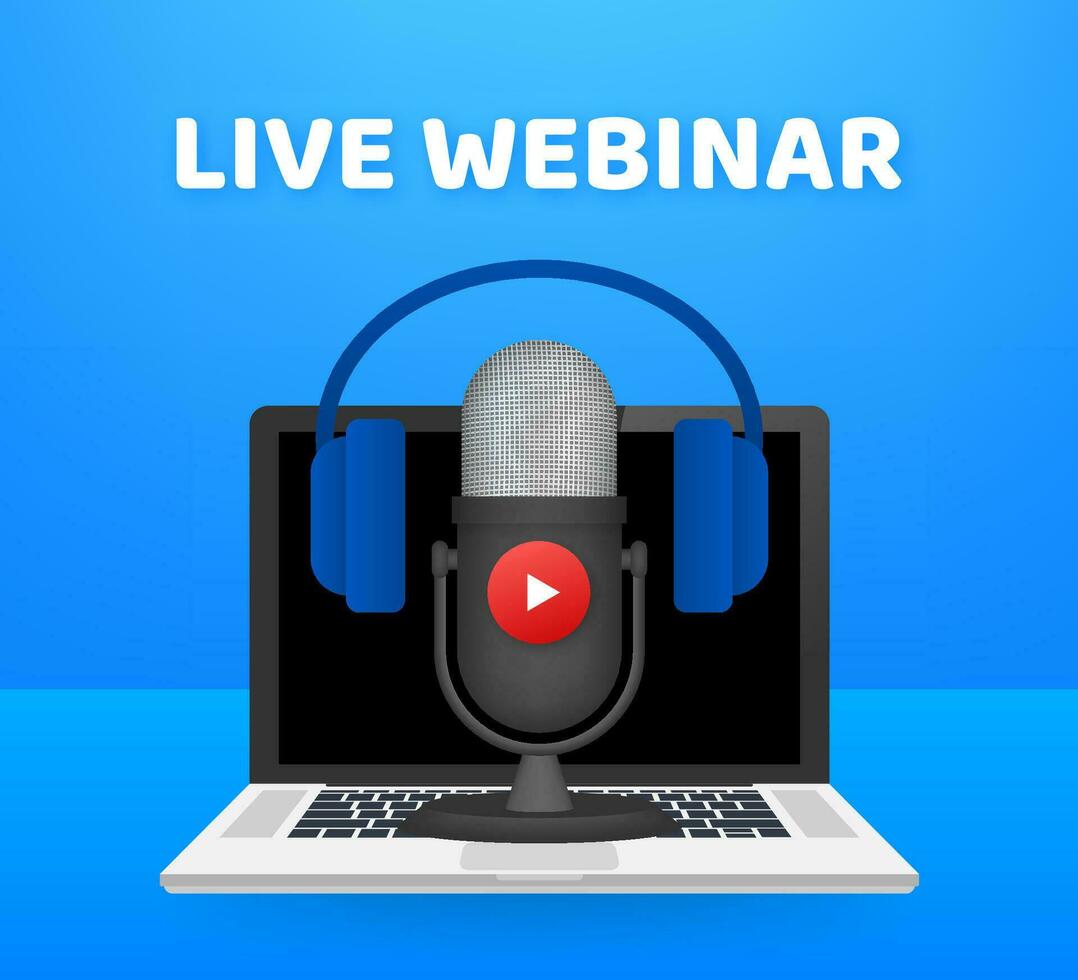 Live Webinar Button, icon. Vector stock illustration