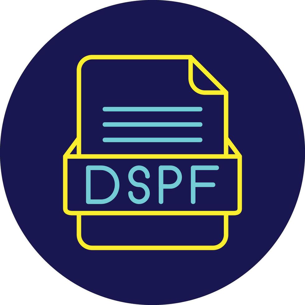 DSPF File Format Vector Icon