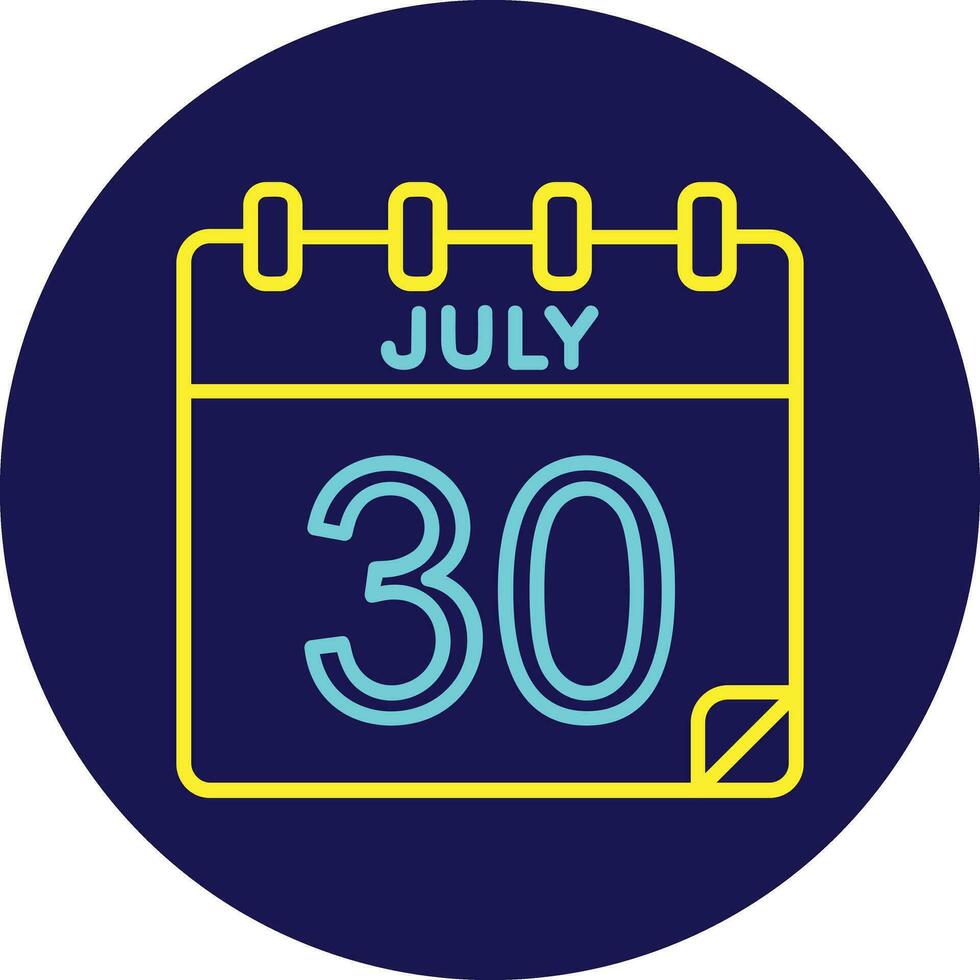 30 July Vector Icon