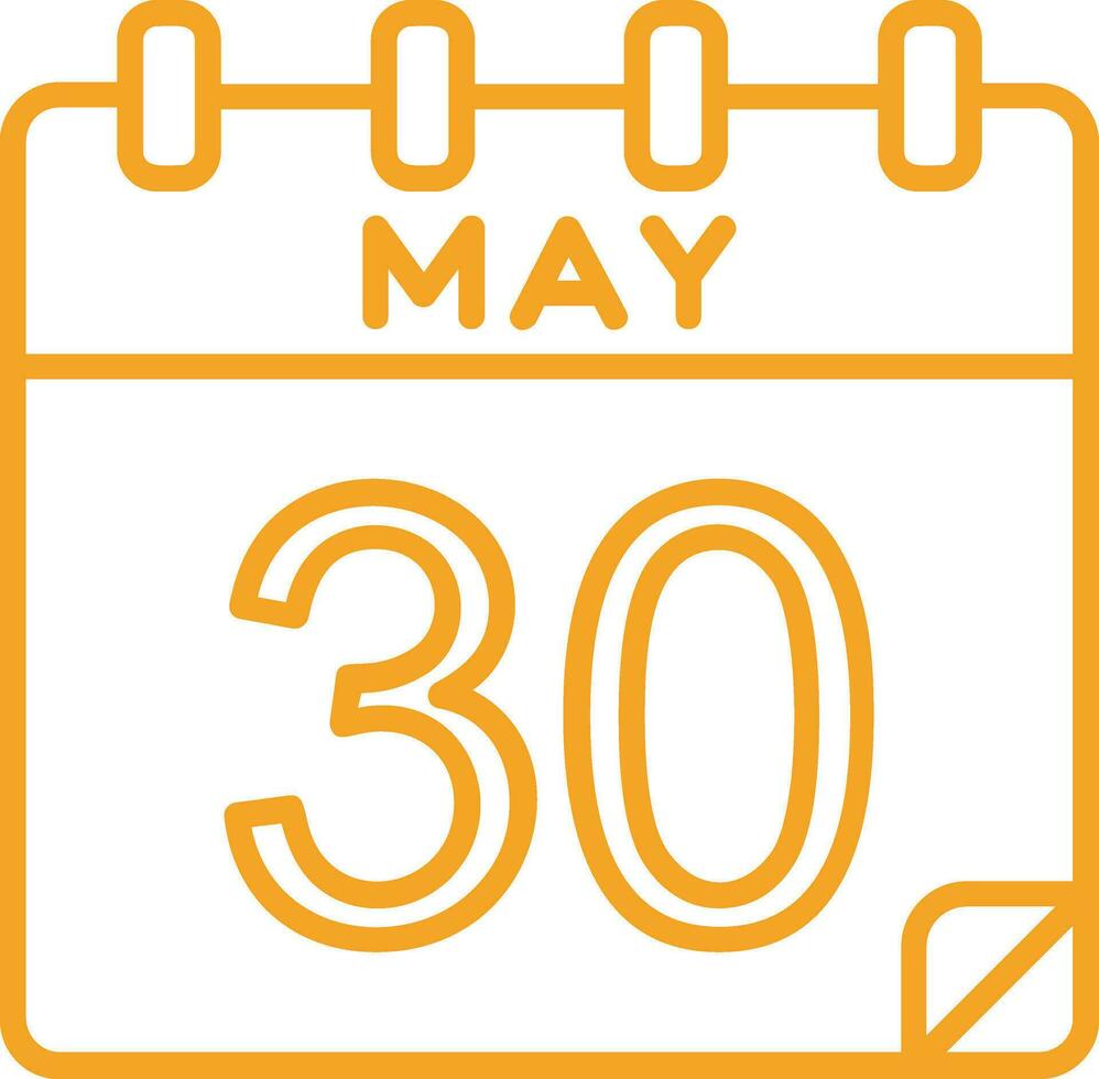 30 mayo vector icono