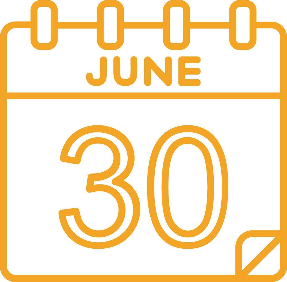 30 June Vector Icon