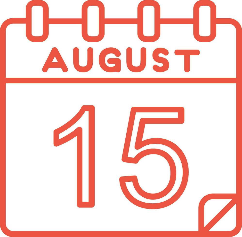 15 August Vector Icon