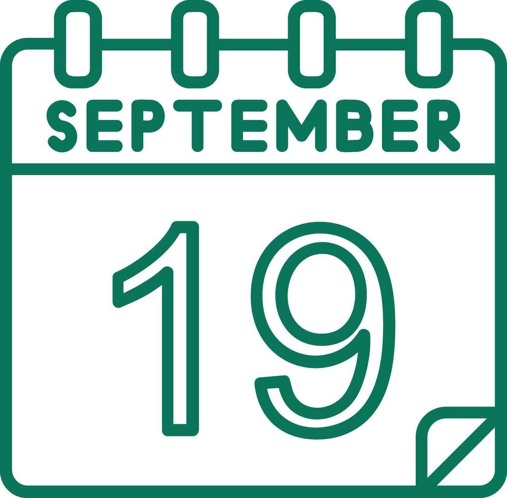 19 septiembre vector icono