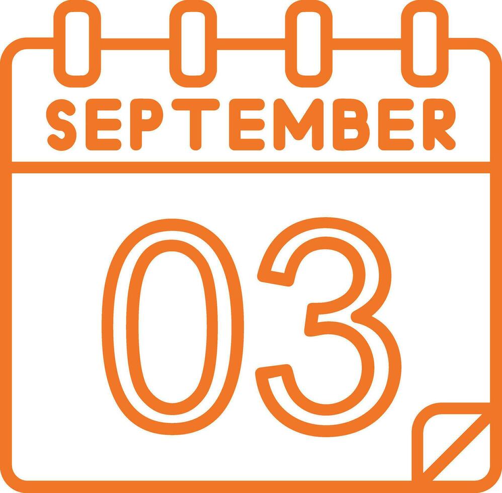 3 September Vector Icon