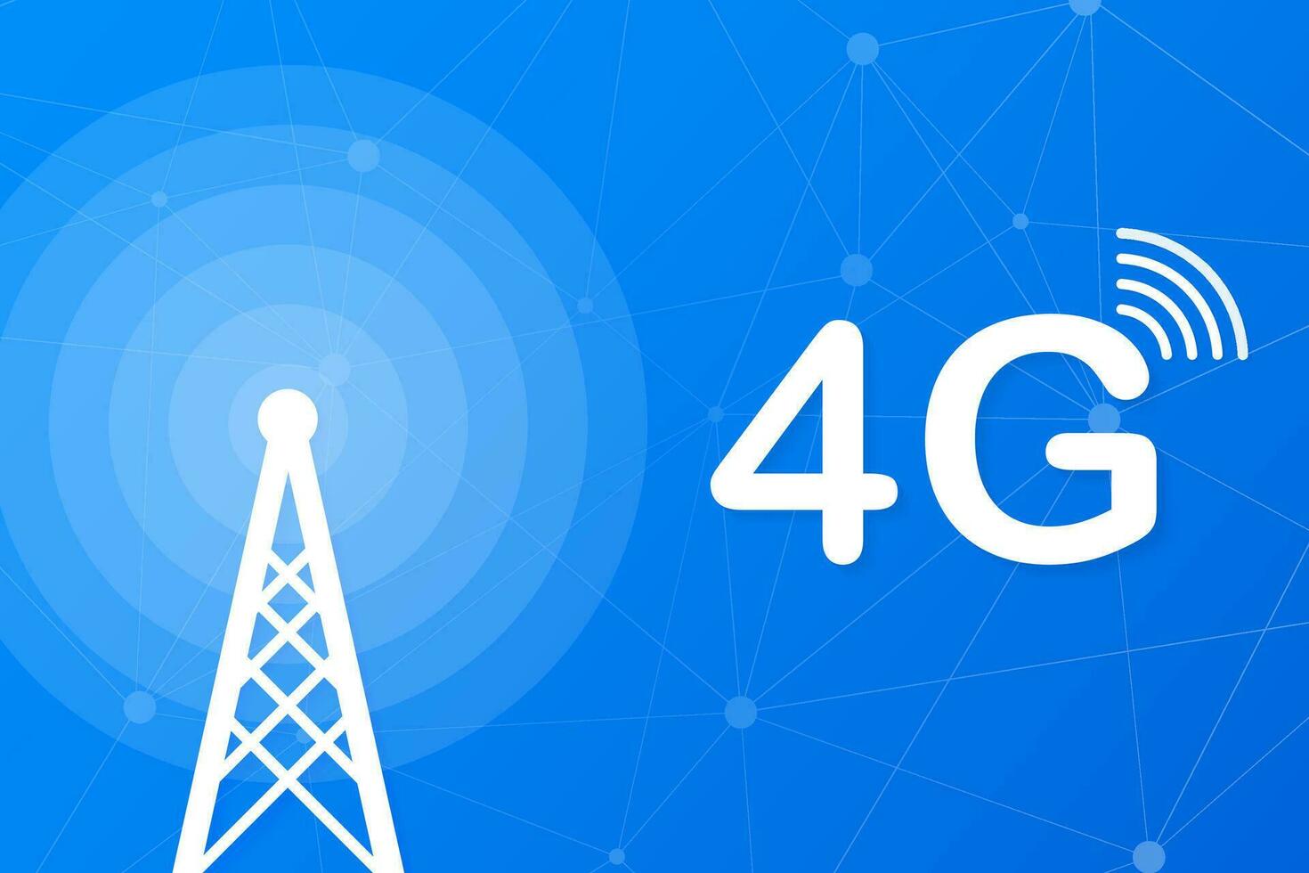 4g network technology. Wireless mobile telecommunication service concept. Marketing website landing template. Vector illustration.