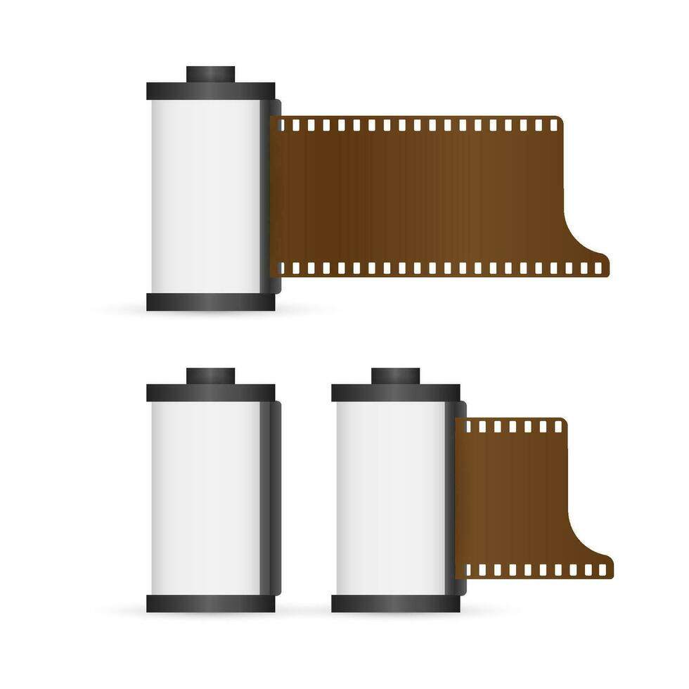 conjunto de cámara película rodar aislado en blanco antecedentes. vector valores ilustración
