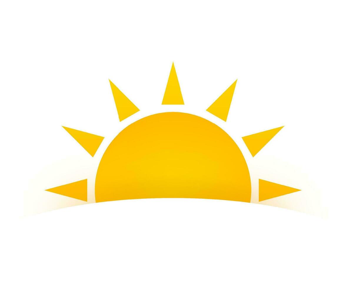 Realistic sun icon for weather design on white background vector