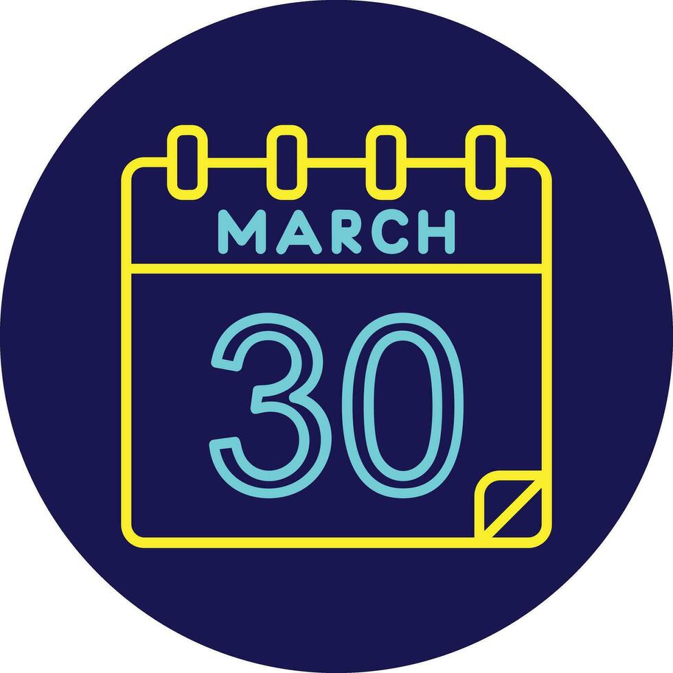 30 marzo vector icono