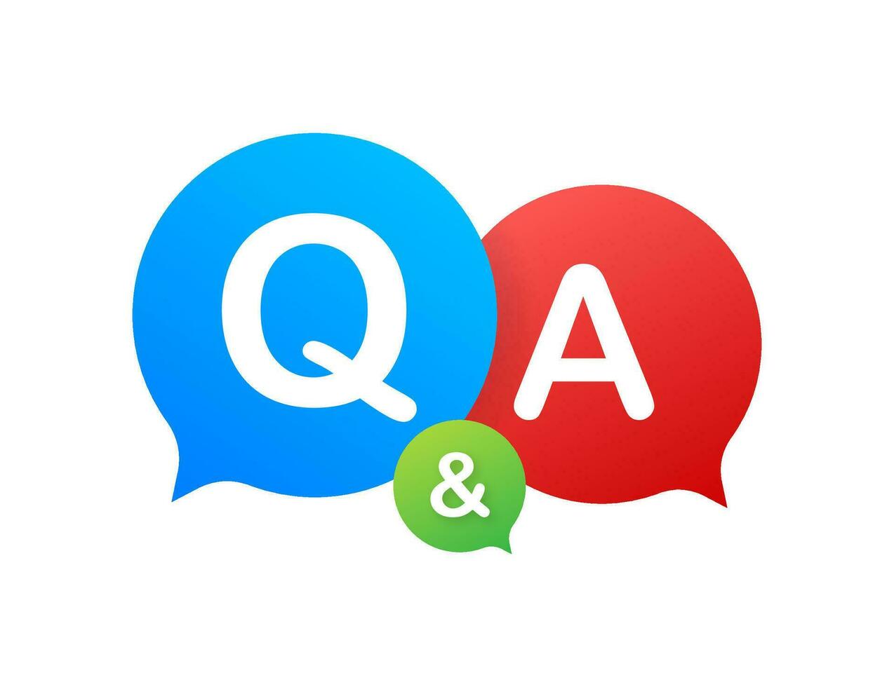 Question and Answer Bubble Chat on white background. Vector stock illustration