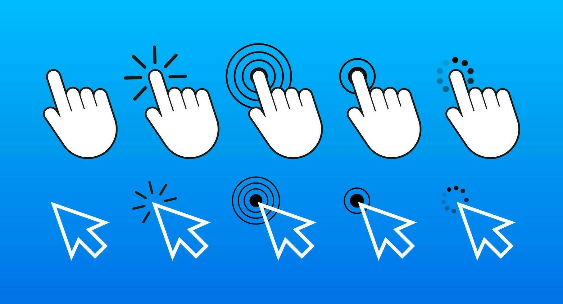 Finger click icon vector. Hand click icon. Push touch screen. Vector stock illustration